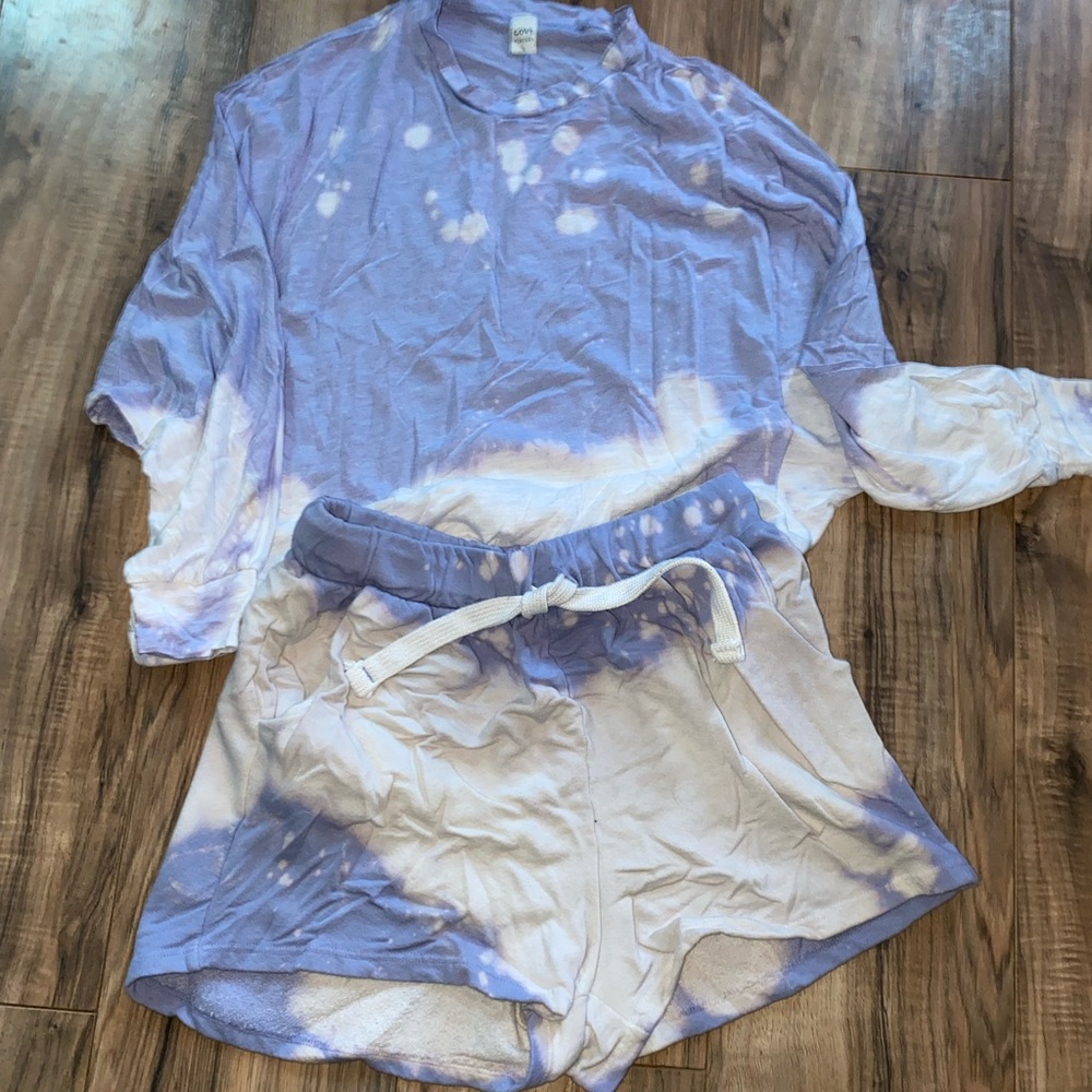 Tie-Dye Lilac & White Lounge Set - Women